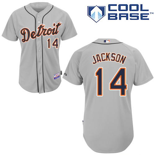 Austin Jackson #14 MLB Jersey-Detroit Tigers Men's Authentic Road Gray Cool Base Baseball Jersey